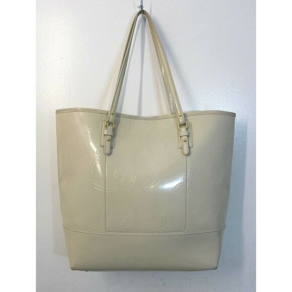 LRG RLL RALPH LAUREN IVORY EQUESTRIAN GENUINE LEATHER TOTE HANDBAG SHOULDER BAG - Picture 5 of 10